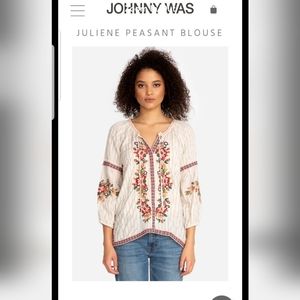 Johnny Was - Juliene Peasant Blouse - Size Small